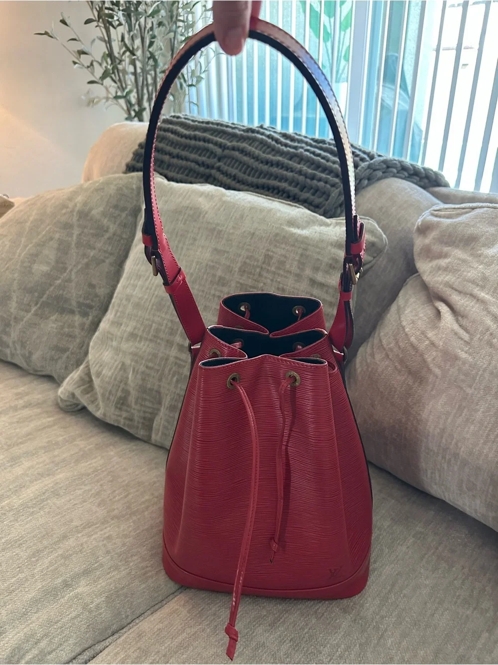 Louis Vuitton Noé in Castilian Red Epi Leather